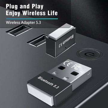 Adaptador y receptor inalámbricos USB 5.3 para portátil, auriculares, teclado, ratón, altavoz - Plug and Play, compatible con Windows 11/10/8.1, alimentado por USB, voltaje de funcionamiento ≤36V, conectividad inalámbrica, accesorios para portátil | Dise