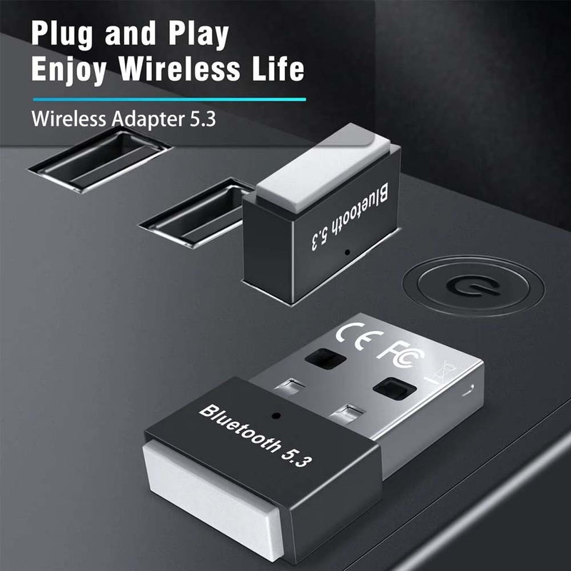 Adaptador y receptor inalámbricos USB 5.3 para portátil, auriculares, teclado, ratón, altavoz - Plug and Play, compatible con Windows 11/10/8.1, alimentado por USB, voltaje de funcionamiento ≤36V, conectividad inalámbrica, accesorios para portátil | Dise