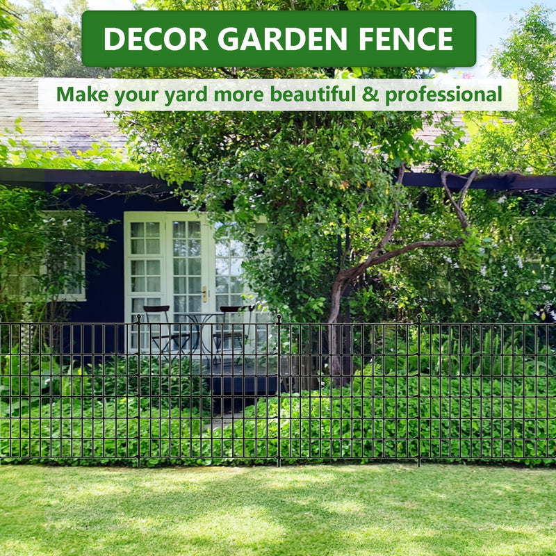 Conjunto de Cerca de Jardín Fácil de Instalar Sin Cavar - 5/10/15piezas, Paneles de Malla de Metal Alto para Decoración al Aire Libre, Barrera para Animáles y Bordéo de Jardín, Ideal para Navidad