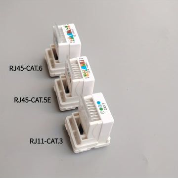 10 piezas, panel de red redondo 8P8C, módulo sin herramientas, seis clases, clase seis, tres clases, RJ45CAT.6, CAT.7, RJ11CAT.3, adaptador de línea de alimentación