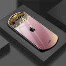 Estuche para teléfono de pareja con espejo ovalado y diseño engradado, compatible con Apple iPhone/16promax/16/15/14/12/11. Lujo ligero, moderno, resistente y visualmente atractivo: el regalo perfecto