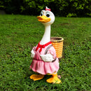 Maceta de Flores de Resina con Diseño de Pato de Dibujos Animados, Maceta Impermeable para Exteriores e Interiores, Decoración de Jardín y Balcón, Maceta Linda Adecuada para Suculentas con Agujeros de Drenaje, Regalo para Amantes de las Plantas