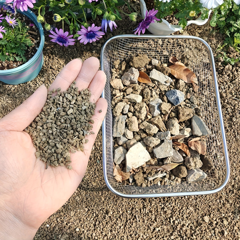 Pasador de Suelo de Acero Inoxidable Resistente - Tamiz Manual con Malla de 1/4", Anticorrosivo, Ligero y Portátil para Jardinería, Compostaje, Arena o Piedras - Ideal para Macetas Elevadas, Hogar o Cultivos Profesionales - Diseño Robusto, Durabilidad Ex