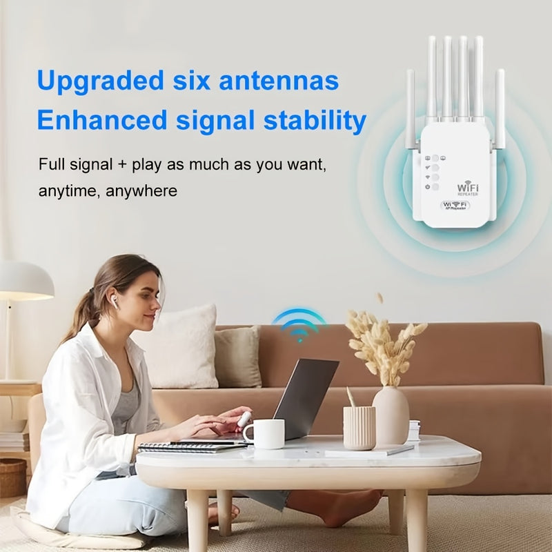 Amplificador de señal Wi-Fi MOMOTOR 2.4GHz, extensor de red WiFi con soporte para WIFI6, alcance de 300m, fácil instalación, enchufe para EE.UU. 110-130V, cobertura para toda la casa