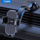 Soporte de teléfono para coche D38-C de TOPK, ajustable y mejorado para el salpicadero del coche, compatible con todos los teléfonos en posiciones horizontales y verticales.