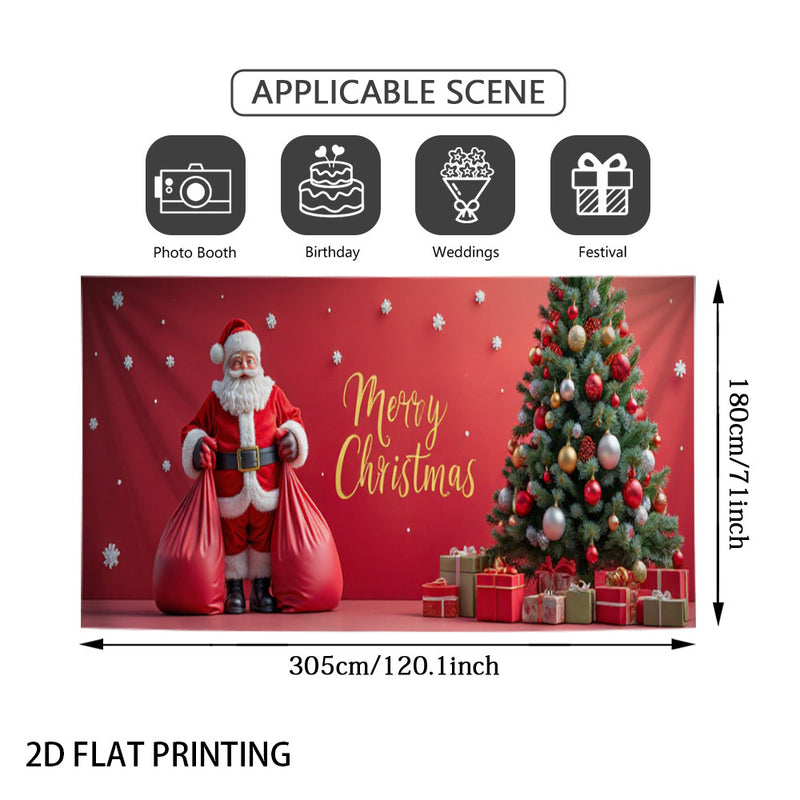 Lámpara de puerta 2D, 1 pieza, con diseño navideño con Papá Noel y árbol de Navidad - Poliéster duradero, no necesita energía eléctrica, ideal para decoración navideña, regreso a la escuela, fiestas hawaianas y de Halloween, decoración de jardines y habi