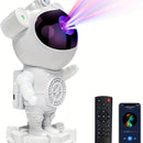 1pieza Proyector de luz de astronauta, alimentado por USB, proyector de escritorio de plástico independiente, iluminación LED de nebulosa, proyector de luz de astronauta estrellado, luz de noche de galaxia luna nebulosa, con control remoto y altavoz de m