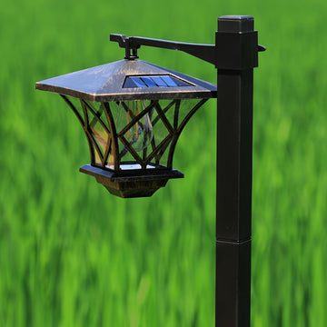 Lámparas solares para jardín de 1.7 m, negras, con paneles de vidrio transparente, plástico duradero y batería de níquel, ideales para césped, caminos y decoración de festivales, iluminación exterior | Luz exterior moderna | Plástico resistente