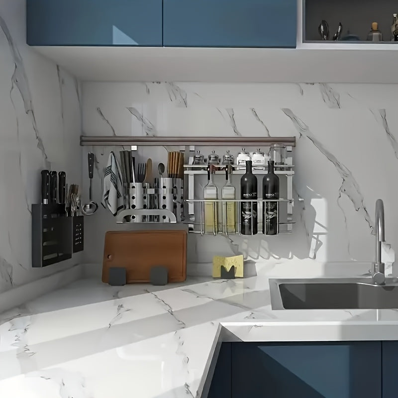 1 Rollo de Papel Autoadhesivo de Mármol - Película Impermeable y Resistente al Aceite para Encimeras, Lavabos, Gabinetes y Cajones - Pegatina Decorativa con Diseño Realista de Mármol