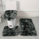 Juego de 3 Alfombras Antideslizantes para Baño - Incluye Tapete para Inodoro en Forma de U, Cubierta para Tapa y Cortina Decorativa para Ducha