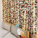 Luces de Cadena de Vid de 45 Rosas con Control Remoto - 299.92cm, 30 Luces de Hadas en Rosa Cálido LED, Guirnalda de Flores Artificiales a Pilas para Ambiente Romántico en el Hogar, Bodas, Fiestas, Decoración de Jardín - Uso Interior y Exterior (Pilas No