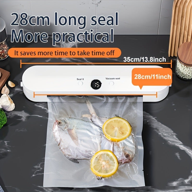Máquina Selladora al Vacío Automática Compacta para Conservación de Alimentos – Recargable por USB, Batería de Polímero de Litio de 1500mAh, Acrílico, Ideal para Sellado de Snacks y Extensión de Frescura, Electrodoméstico de Cocina, Selladora al Vacío de