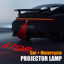 Luz de proyección LED de seguridad GCYS - Diseño de calavera STOP para autos y motocicletas, 12-24V con cableado duro, lámpara decorativa anticolisión con soporte ajustable, GCYS