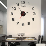 Reloj de pared silencioso minimalista moderno - Reloj artístico creativo de bricolaje redondo acrílico, estilo nórdico para sala de estar, funciona con pilas AA, corona plana sin tictac, 1 pila seca (pila no incluida)