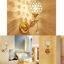 1pc Lámpara de Pared Semi-Encastrada Moderna de Cristal - Acabado Dorado Pulido, Fijación Removible, Compatible con E26/E27 y Alexa, Instalación Directa para Dormitorio, Sala de Estar, Baño (Bombilla No Incluida), Decoración Moderna para Baños, Iluminaci