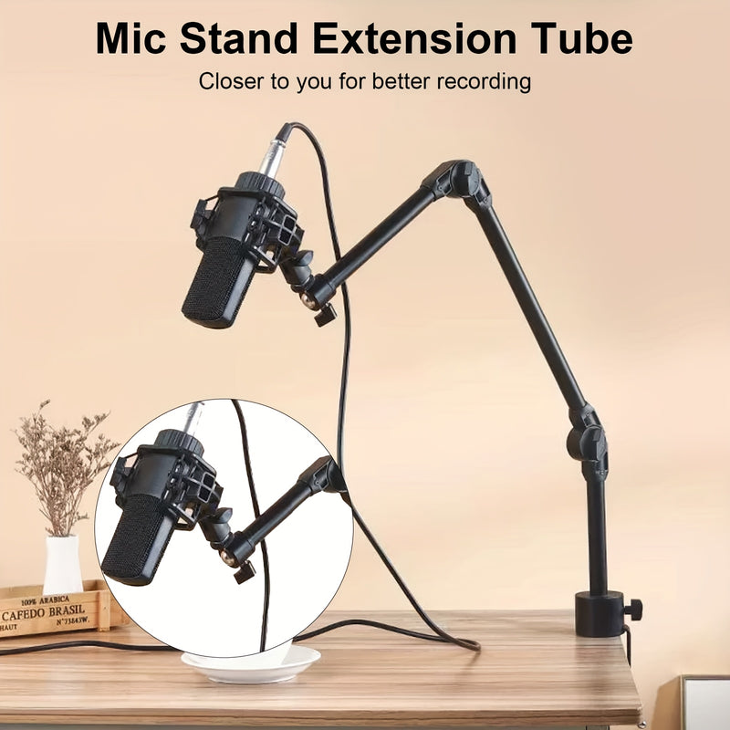 4 piezas de tubos extensores para micrófono y 4 adaptadores de rosca (3/8 pulgada hembra a 5/8 pulgada macho y 5/8 pulgada hembra a 3/8 pulgada), adaptadores para trípode, soporte de micrófono y cámara