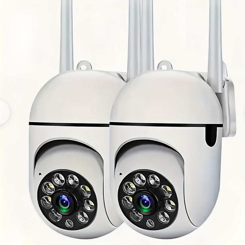 2 Juegos de Cámaras de Seguridad Inalámbricas Conectadas a WiFi, 2.4GHz y 5G, Cámaras de Seguridad para el Hogar de 1080P con Vista Panorámica de 360°, Seguimiento Automático, Llamadas de Dos Manos, Visión Nocturna de Color, Cámaras de Monitoreo para Beb