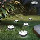 4 unidades de luces de huellas de pata solar para jardines, luces de jardín solar, luces de camino para exteriores para gatos y perros, luces LED de calle blanco cálido/blanco frío, adecuadas para patios, jardines, caminos y jardines, también ideales par