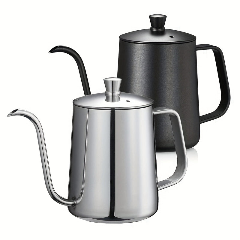 Tetera de acero inoxidable con pico de ganso para café y té - 350 ml, pico de vertido preciso para uso en el hogar y la cocina, ideal para acampar