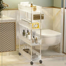 Carrito de Almacenamiento Rodante Versátil de 1 Pieza - Plástico Transparente y Acero Inoxidable, Organizador Multinivel con Ruedas para Cocina, Baño y Lavabo - Diseño Elegante de Almacenamiento Abierto, No Necesita Energía, Organizadores y Almacenamient