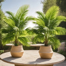 Juego de 2 palmeras artificiales tropicales de gran tamaño de 127 cm - Hojas verdes vibrantes, decoración duradera de plástico para interiores y exteriores, adecuada para Navidad, Acción de Gracias, Día de la Madre, Domingo de Ramos | No se necesita rega
