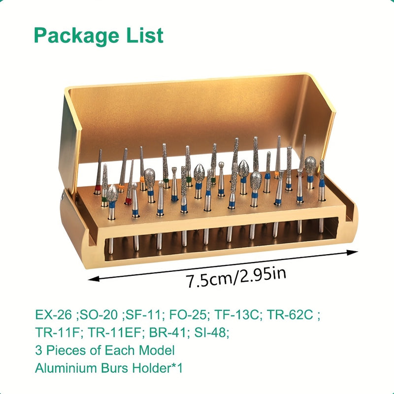 Juego de 30 limas de uñas con cabezales de lijado, caja de almacenamiento de aluminio para varios colores para satisfacer diferentes escenarios de pulido y lijado de uñas.