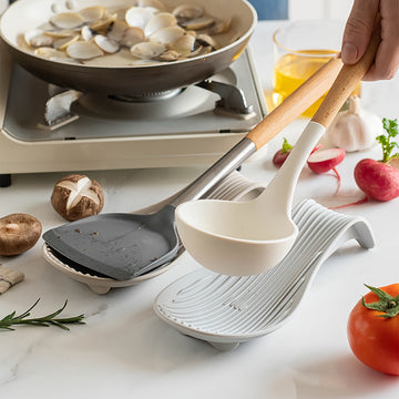 Juego de descanso de cuchara de silicona para utensilios de cocina, soporte de cuchara resistente al calor para la encimera, almohadilla para espátula y cucharón, antideslizante, organizador duradero de herramientas de cocina, 1 paquete