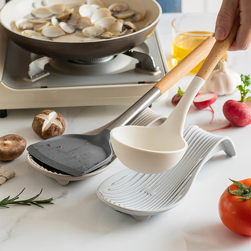Juego de descanso de cuchara de silicona para utensilios de cocina, soporte de cuchara resistente al calor para la encimera, almohadilla para espátula y cucharón, antideslizante, organizador duradero de herramientas de cocina, 1 paquete