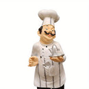 Figura de Chef en Resina - Decoración para Cocina con Forma de Tetera y Base Cuadriculada, 12x12x32 cm, Sin Necesidad de Electricidad para Uso Interior/Exterior en Hogar, Café, Restaurante, Bar, Decoración de Cocina de Chef