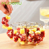 Brochetas de Acero Inoxidable con Ganchos Colgantes - Kit Accesorio para Freidora de Aire y Horno, Palitos para Parrilla BBQ para Kebabs de Carne