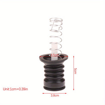 Tapa de goma universal para desagüe de lavadora, con almohadilla selladora y accesorios de resorte.