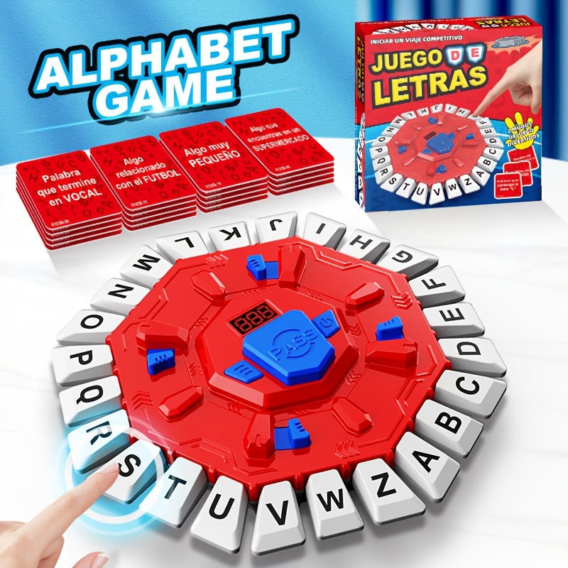 Juego de tablero de letras en español, un juego interactivo de ritmo rápido, juguete educativo con cartas de letras, adecuado para la interacción familiar, el desarrollo de equipos, juegos multijugador al aire libre, el regalo perfecto.