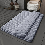 Alfombra de Baño de Espuma Viscoelástica Suave con Base Antideslizante, Superficie Texturizada y Atrapa Agua para el Hogar - Blanca, Forma Rectangular, Material de Alta Elasticidad, Suelos Fáciles de Limpiar, Alfombra de Baño