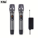 Juego de Micrófono Inalámbrico Profesional NXG - Sistema Dual UHF con Receptor USB, Batería Recargable de 1200mAh, Ideal para Karaoke, Escritorio, Presentaciones y Bodas