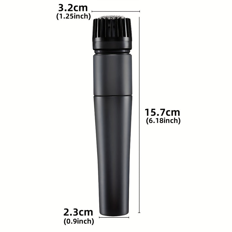 Micrófono dinámico para instrumentos G-MARK SM57 - Calidad profesional, portátil de mano, diseño con clip para presentaciones en vivo y grabación, ideal para baterías y amplificadores, diámetro de 3.2 cm, largo de 15.7 cm, ancho de 2.3 cm, 0.9 pulgadas,