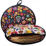 Calentador de Tortillas Fiesta: Bolsa Aislada de Doble Cara, Tamaño 27.94cm, Segura para Microondas, Perfecta para Tortillas de Maíz y Harina - ¡Mantiene Calientes hasta por Una Hora!
