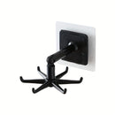 1/2 piezas de soporte para utensilios de cocina, gancho plegable giratorio de 360 grados, gancho abatible autoadhesivo debajo del gabinete, ganchos multifuncionales sin perforaciones para colgar, accesorios de baño y cocina