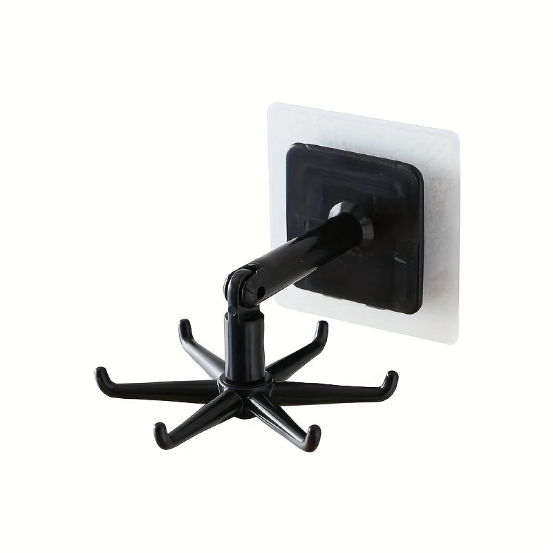 1/2 piezas de soporte para utensilios de cocina, gancho plegable giratorio de 360 grados, gancho abatible autoadhesivo debajo del gabinete, ganchos multifuncionales sin perforaciones para colgar, accesorios de baño y cocina