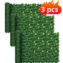 3 rollos de paneles de valla de privacidad de hiedra artificial, longitud total 3.0 metros x 100.0 cm, paneles de valla de hojas de hiedra verde artificial para patio, balcón, jardín, patio trasero, interior y exterior - Cubierta de valla duradera de baj