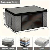 Nueva bolsa de almacenamiento de largo manija para edredones, con ventana completa transparente, gran capacidad y bolsas organizadoras de tela no tejida de tres capas, perfectas para el armario y la organización de equipaje.