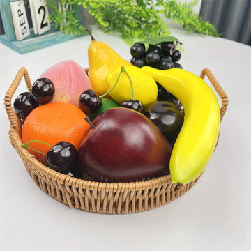 Juego de Frutas Artificiales para Decoración, Accesorios de Frutas Falsas, 10 Tipos de Frutas (Total 12 piezas)