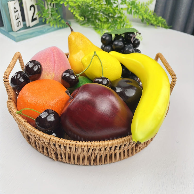 Juego de Frutas Artificiales para Decoración, Accesorios de Frutas Falsas, 10 Tipos de Frutas (Total 12 piezas)