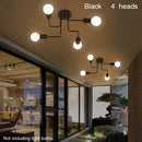 1pc Lámpara de techo moderna de estilo industrial con 4/6/8 cabezales, lámpara de varilla múltiple de hierro forjado para decoración del hogar, comedor, cafetería o bar