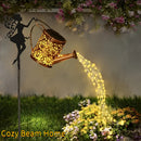 Regadera de hadas con luces solares, ideal para jardín, pérgola, porche y césped del patio, decoración festiva. Regalo perfecto para mamá, vecinos y amigos. Luces exteriores aptas para las 4 estaciones