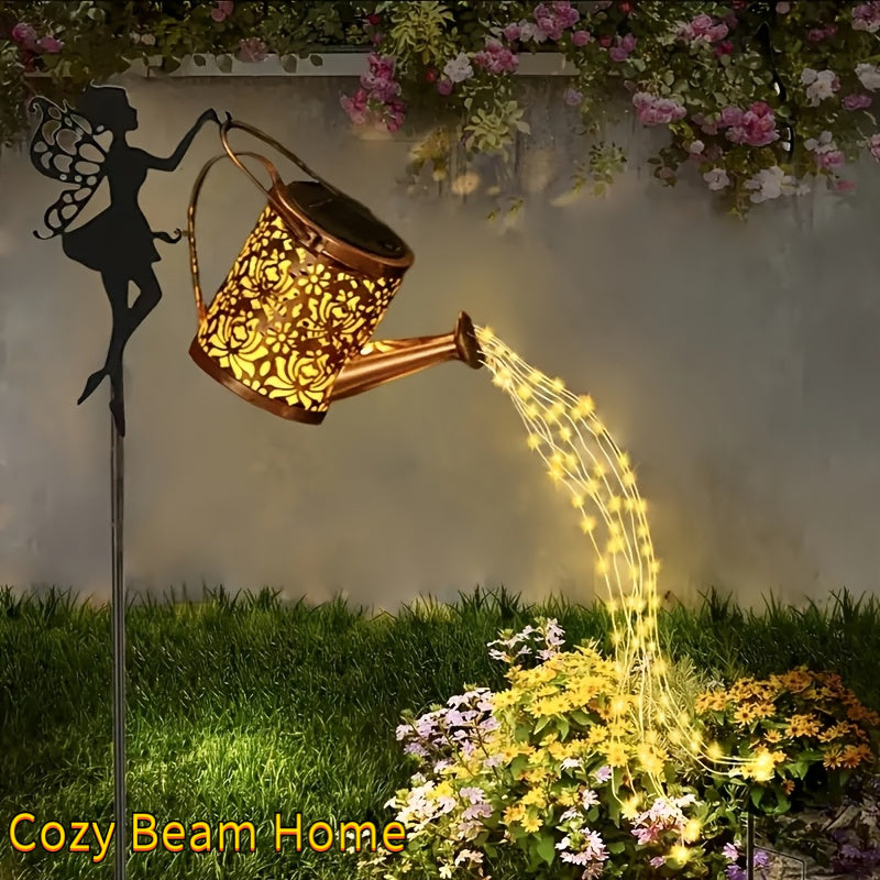 Regadera de hadas con luces solares, ideal para jardín, pérgola, porche y césped del patio, decoración festiva. Regalo perfecto para mamá, vecinos y amigos. Luces exteriores aptas para las 4 estaciones