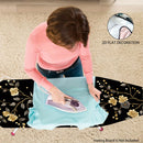 2D Plano, 2D Plano Tapete de Tablero de Planchar Floral - Lavable, Diseño Sin Planchar, Fácil de Instalar, Se Ajusta a la Mayoría de Tamaños Estándar, Elegante Patrón Floral Negro y Dorado, Perfecto para Decoración del Hogar, Accesorios de Planchar, Deco