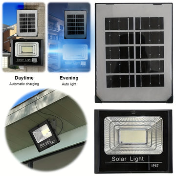 Luces solares LED para jardín con control remoto, paneles solares IP67 de alta calidad para exteriores.