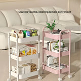 Carrito organizador móvil de acero al carbono resistente con 4 ruedas - Estante de almacenamiento de 3 niveles para dormitorio, cocina u oficina - Fácil armado, sin necesidad de herramientas, diseño ahorrador de espacio