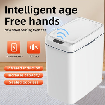 Bote de Basura con Sensor Inteligente - Alimentado por Batería, Multiusos para Hogar/Oficina, Pilas AA No Incluidas