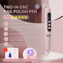 Juego de lima eléctrica portátil 2 en 1 con lámpara de uñas de 5 velocidades ajustable + pulidora USB recargable, ideal para salón y uso doméstico